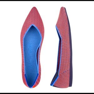 SOLD Rothy’s *RETIRED* Tangerine Triple Stitch The Point Flat